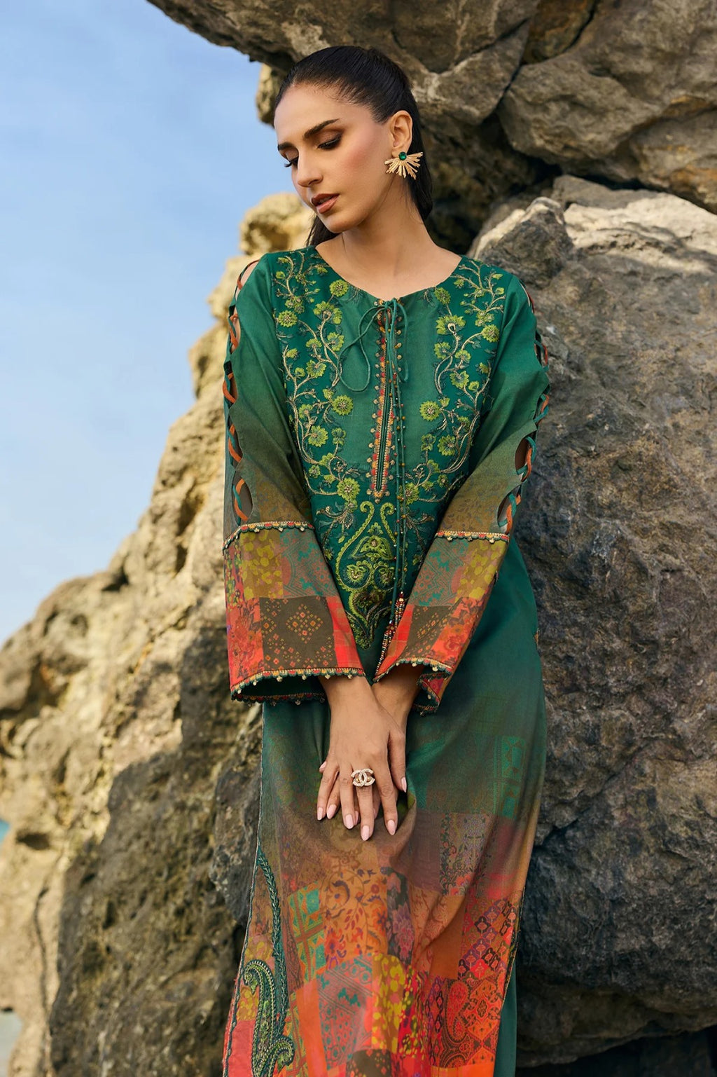 Emerald Forest – Embroidered Lawn 3-Piece Suit