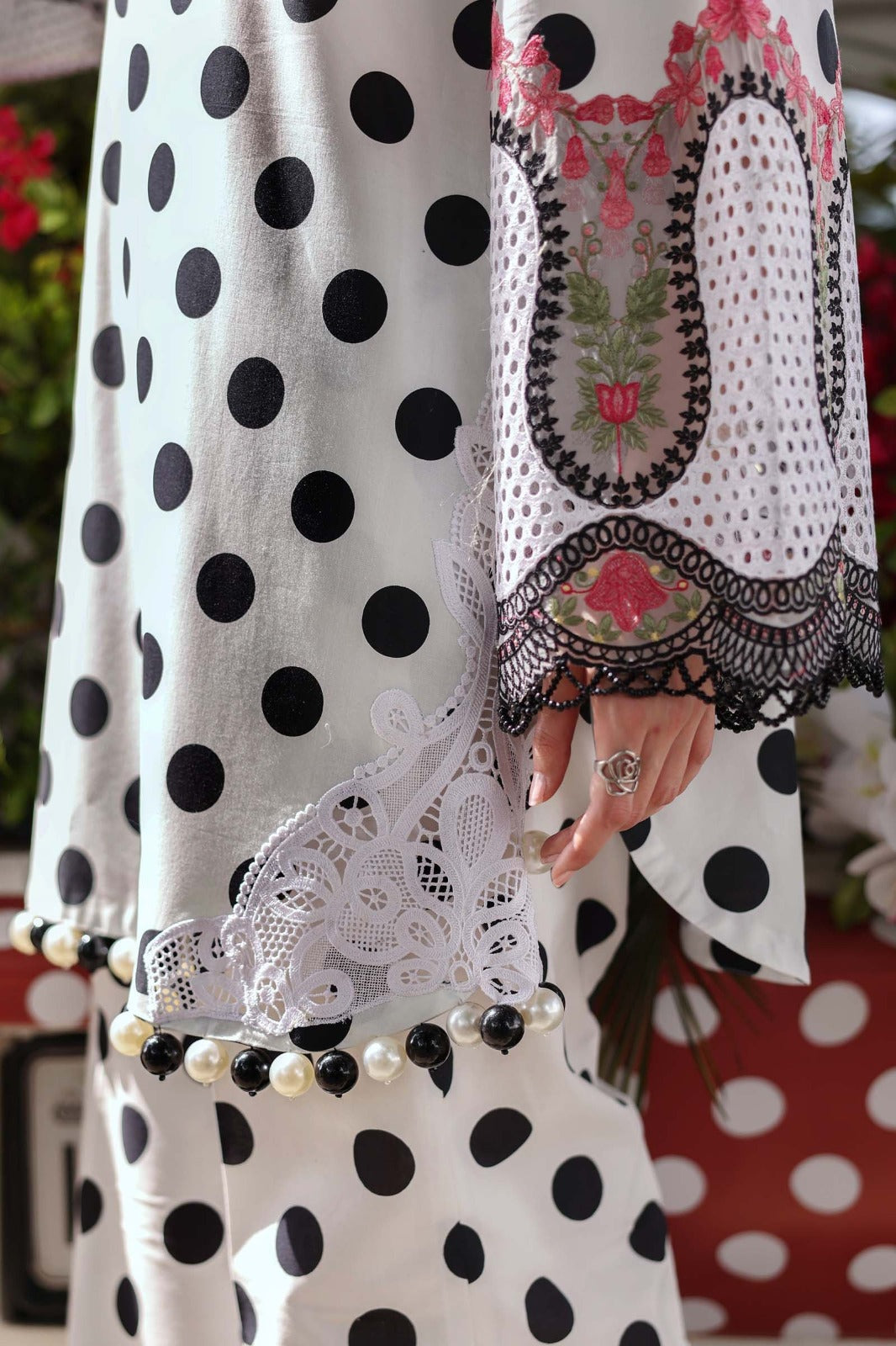 Polka Dot Printed 3-Piece Lawn Suit