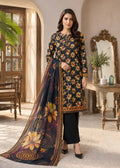 Black Printed Nishat Linen 3 Piece Suit